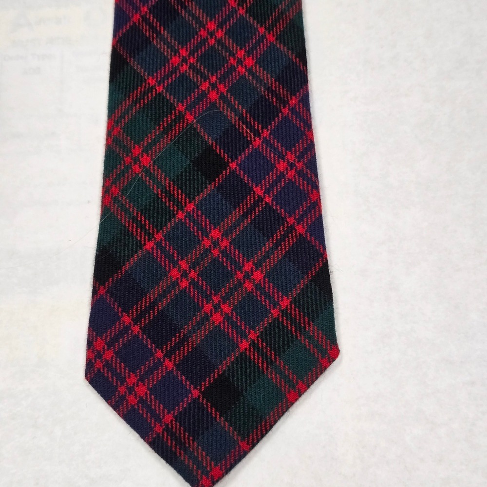 Lochcarron of Scotland MacDonald Clan Tartan Plaid Wool Tie Red Green Navy